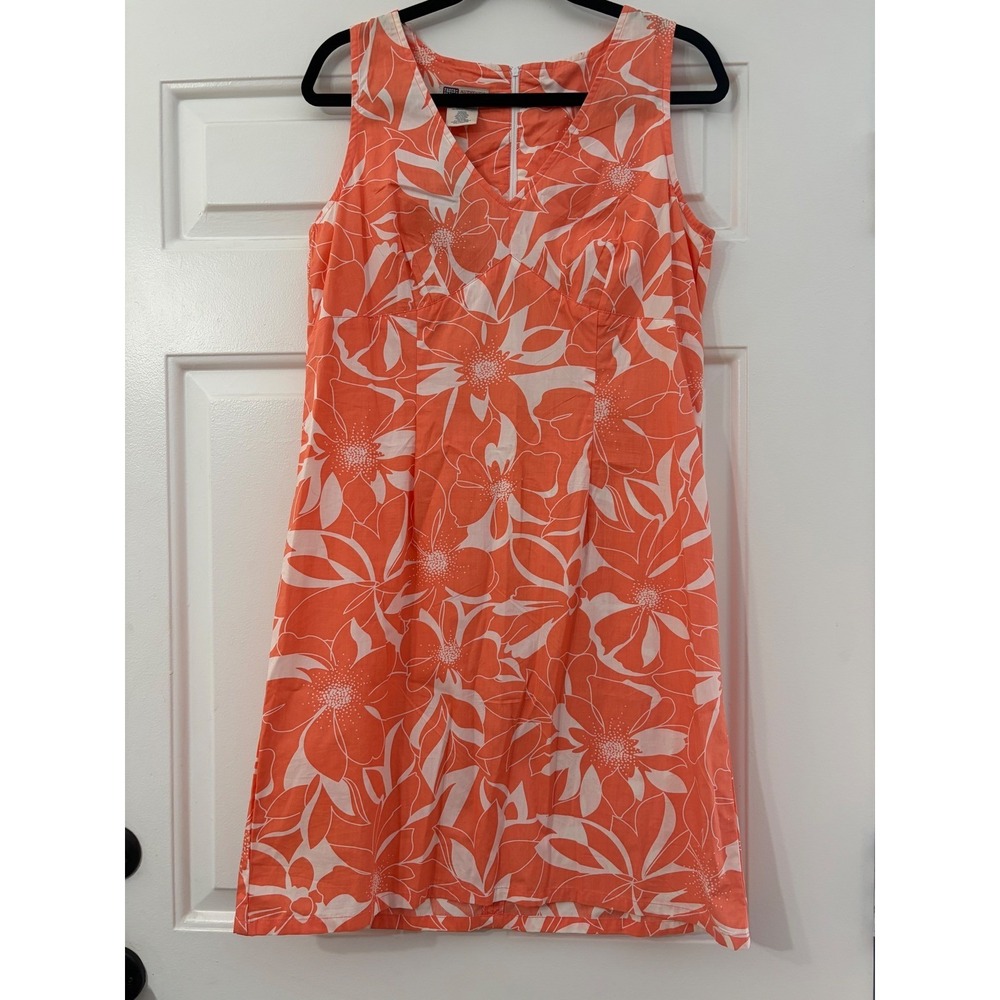 Faded Glory || Floral Shift Dress || Large || Orange White Hibiscus || NWT